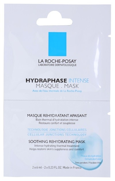 La Roche-Posay Hydraphase nyugtató hidratáló maszk az érzékeny száraz bőrre  12 ml