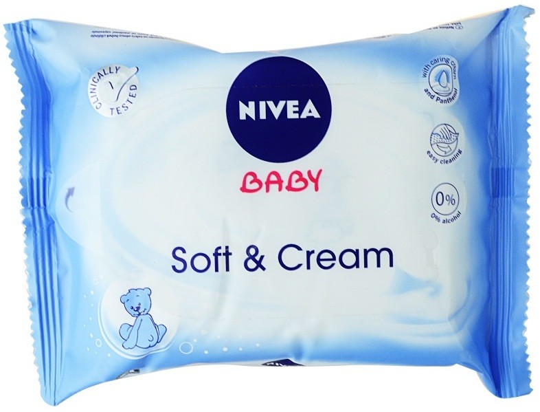 Nivea Baby Soft & Cream tisztító törlőkendő gyermekeknek  20 db
