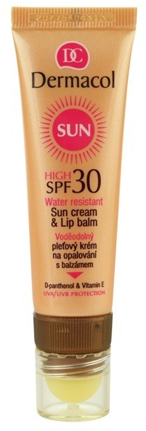 Dermacol Sun Water Resistant vízálló napozó arckrém ajakbalzsammal SPF 30  30 ml