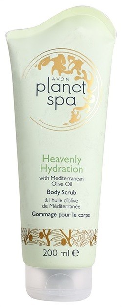 Avon Planet Spa Heavenly Hydration hidratáló testpeeling olívaolajjal  200 ml