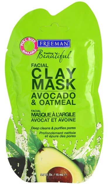 Freeman Feeling Beautiful arcmaszk agyagból mélytisztításhoz Avocado & Oatmeal  15 ml