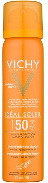 Vichy Idéal Soleil frissítő napozó spray arcra SPF 50  75 ml