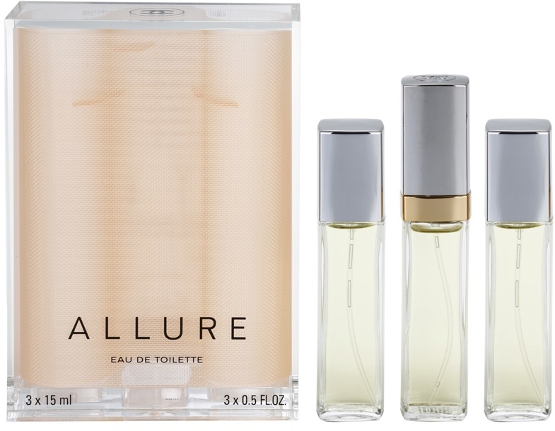 Chanel Allure eau de toilette nőknek 45 ml (1x utántölthető + 2x utántöltő)