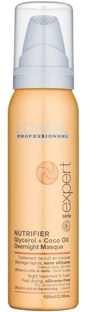 L’Oréal Professionnel Série Expert Nutrifier éjszakai ápolás hab formájában száraz és sérült hajra szilikonmentes  100 ml