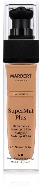 Marbert SuperMatPlus mattító make-up SPF 20 árnyalat 02 Natural Beige 30 ml