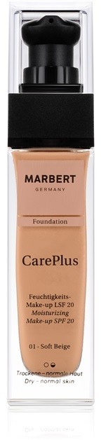 Marbert CarePlus hidratáló make-up SPF 20 árnyalat 01 Soft Beige 30 ml