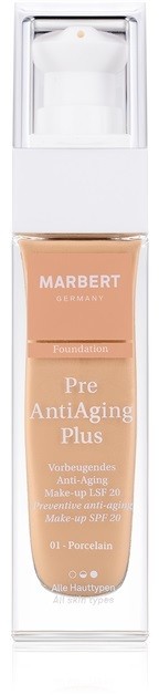 Marbert PreAntiAgingPlus make-up a bőr öregedése ellen SPF 20 árnyalat 01 Porcelain 30 ml