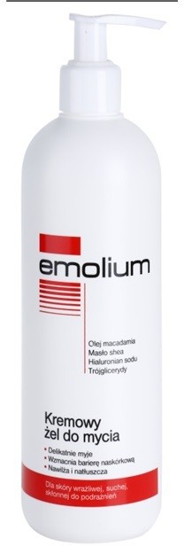 Emolium Wash & Bath krémes tusoló gél száraz és érzékeny bőrre  400 ml