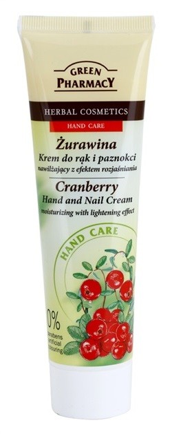 Green Pharmacy Hand Care Cranberry hidratáló krém kézre és körmökre bőrvilágosító hatással  100 ml