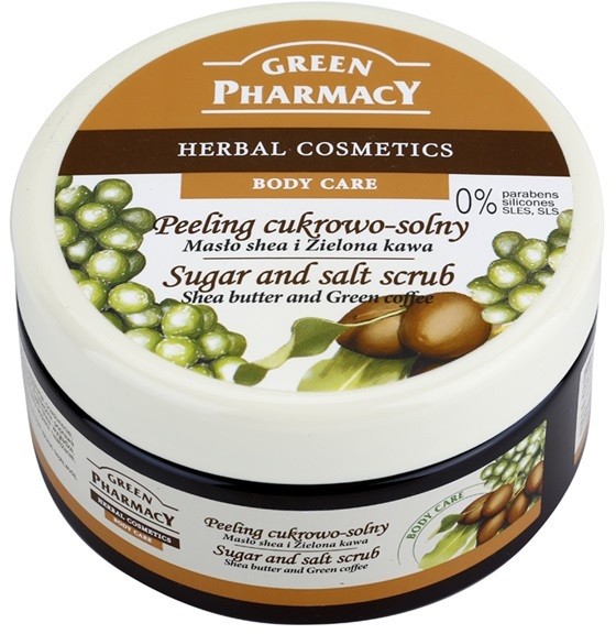 Green Pharmacy Body Care Shea Butter & Green Coffee cukor és só peeling  300 ml