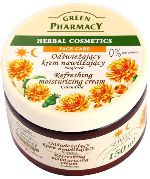 Green Pharmacy Face Care Calendula élénkítő hidratáló krém a dehidratált száraz bőrre  150 ml