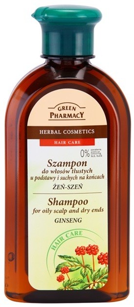 Green Pharmacy Hair Care Ginseng sampon zsíros fejbőrre és száraz hajvégekre  350 ml