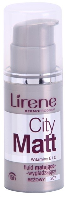 Lirene City Matt mattító make-up folyadék kisimító hatással árnyalat 207 Beige  30 ml