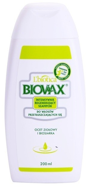 L'biotica Biovax Dull Hair ápoló és erősítő sampon zsíros hajra és fejbőrre  200 ml