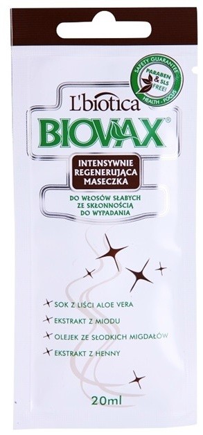 L'biotica Biovax Falling Hair erősítő maszk hajhullás ellen  20 ml