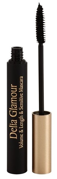 Delia Cosmetics Glamour dúsító és hosszabbító szempillaspirál érzékeny szemre árnyalat Black 11 ml