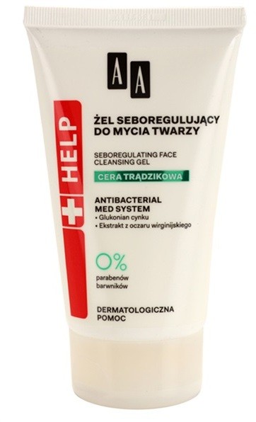 AA Cosmetics Help Acne Skin antibakteriális tisztító gél a faggyú termelődés ellen   150 ml