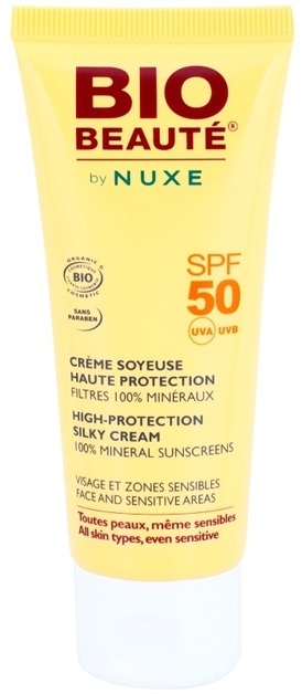 Bio Beauté by Nuxe Sun Care ásványi védőkrém arcra és érzékeny területekre SPF 50  50 ml