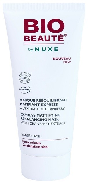 Bio Beauté by Nuxe Rebalancing mattító maszk áfonya kivonattal a pórusok összehúzására  50 ml