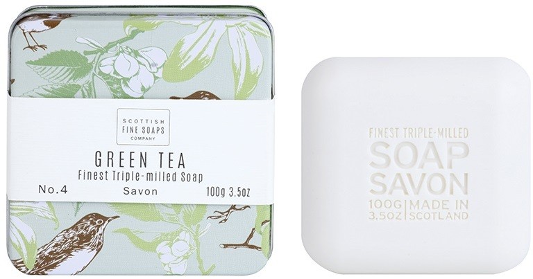 Scottish Fine Soaps Green Tea Luxus szappan fém dobozban  100 g