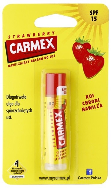 Carmex Strawberry hidratáló ajakbalzsam ceruzában SPF 15  4,25 g