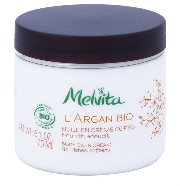 Melvita L'Argan Bio tápláló testápoló krém a finom és sima bőrért  175 ml