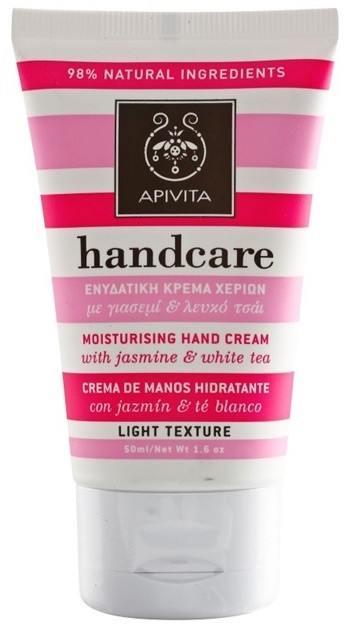 Apivita Hand Care Jasmine & White Tea könnyű hidratáló krém kézre  50 ml