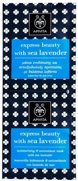 Apivita Express Beauty Sea Lavender hidratáló és antioxidáns arcpakolás  2 x 8 ml