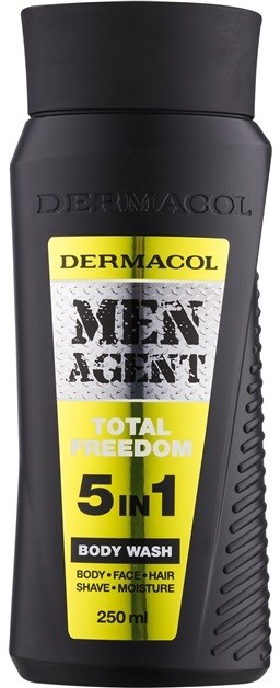 Dermacol Men Agent Total Freedom tusoló gél  5 in 1  250 ml