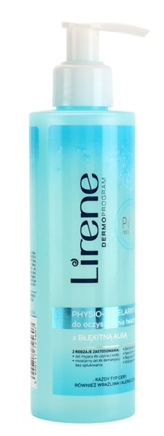 Lirene Algae Pure fiziológiás micelláris arctisztító gél az érzékeny és allergiás bőrre  200 ml