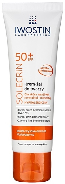 Iwostin Solercin védőkrém az egész arcra SPF 50+  50 ml