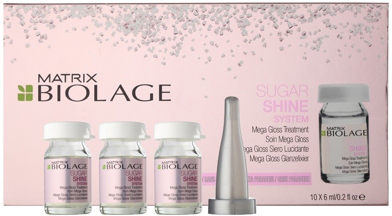 Matrix Biolage Sugar Shine ápolás a fényes hajért parabénmentes  10 x 6 ml