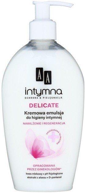 AA Cosmetics Intimate Delicate emulzió intim higiénára pantenollal  300 ml