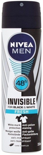 Nivea Men Invisible Black & White izzadásgátló spray Fresh 150 ml