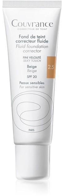 Avène Couvrance folyékony fedő make-up SPF 20 árnyalat 2.5 Beige 30 ml