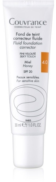 Avène Couvrance folyékony fedő make-up SPF 20 árnyalat 4.0 Honey 30 ml