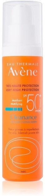 Avène Cleanance Solaire matt védő ápolás aknéra hajlamos bőrre SPF 50+  50 ml