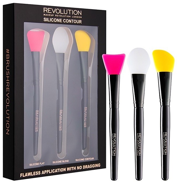 Makeup Revolution Silicone Contour szilikonos kontúrozó ecset szett  3 db