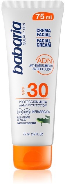 Babaria Sun Face napozókrém arcra SPF 30  75 ml