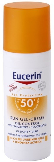 Eucerin Sun védő géles krém az arcra SPF 50+  50 ml