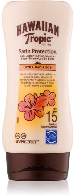 Hawaiian Tropic Satin Protection vízálló napozótej SPF 15  180 ml