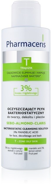 Pharmaceris T-Zone Oily Skin Sebo-Almond-Claris tisztító víz a zsíros és problémás bőrre  190 ml