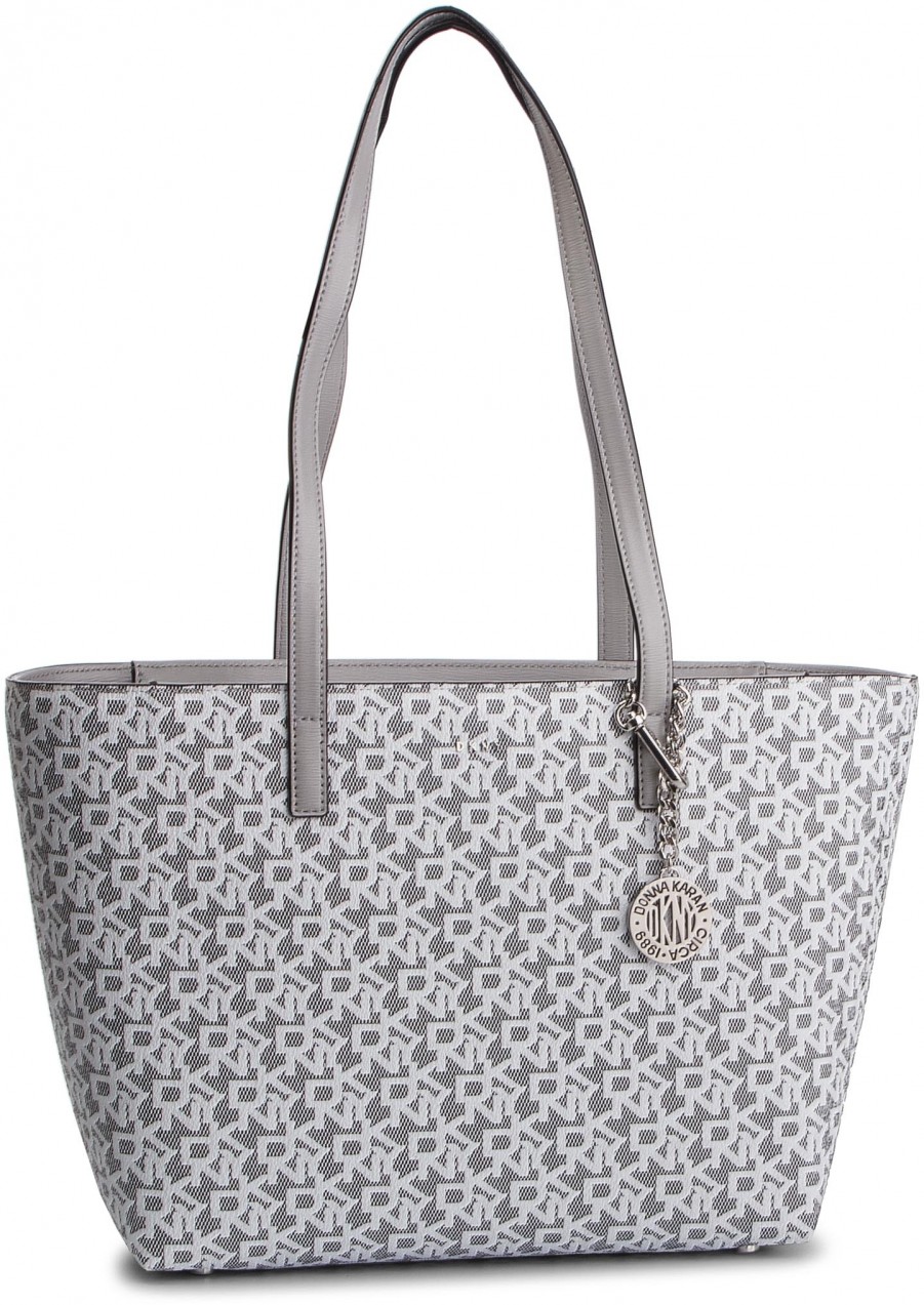 Táska DKNY - Bryant Lg Zip Tote R74AJ014 White Logo/Grey Melange 6WL