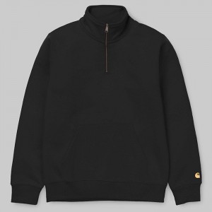 Carhartt WIP Chase Neck Zip I027038 BLACK/GOLD galéria