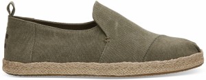 Toms Olive Washed Canvas Alpargata galéria