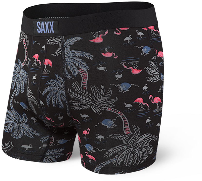 Saxx Vibe Boxer Brief Black Flamingo Beach