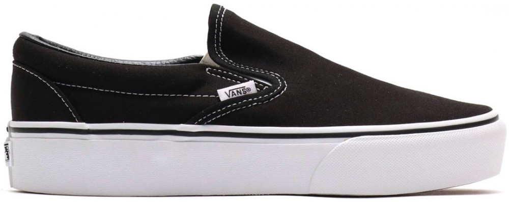 Vans Ua Classic Slip-On Platform Black Marshmallow/Cool Bl/Trwht