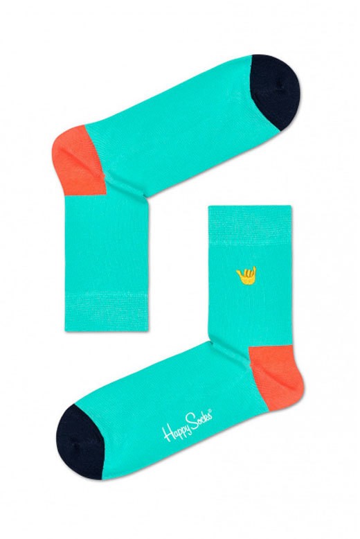 Happy Socks Embroidery Hang Loose 1/2 Crew Sock