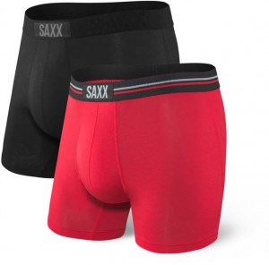 Saxx Vibe Boxer Brief 2-Pack Black / Red galéria