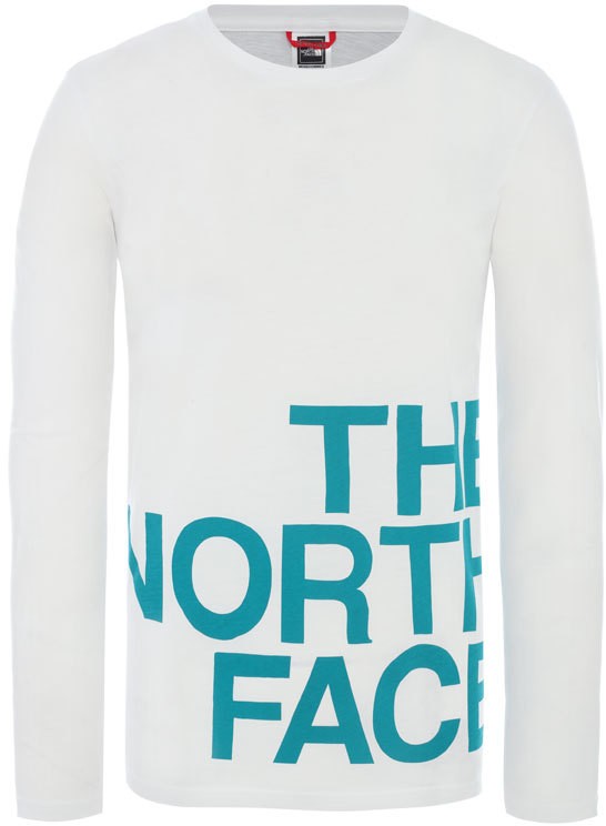 The North Face M Ls Graphic Flow - Eu Tnf White/Fanfare Green